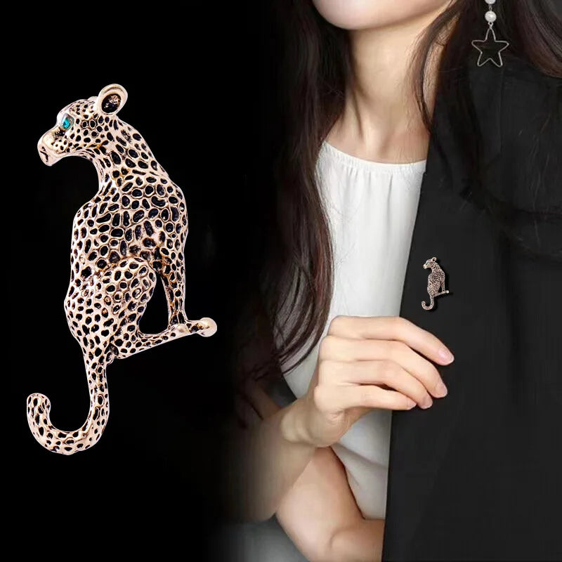 Fashion Leopard Animals Stylish Cool Brooches for Girls Glamorous Charms Pins Jewelry for Women Ladies Accessories Wholesale