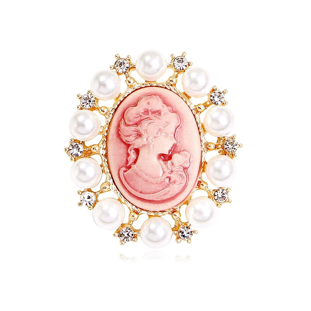 Victrotia Fashion Imitation Pearl Glitter Rhinestone Brooches for Girls Sweet Elegant Jewelry for Women Ladies Accessories