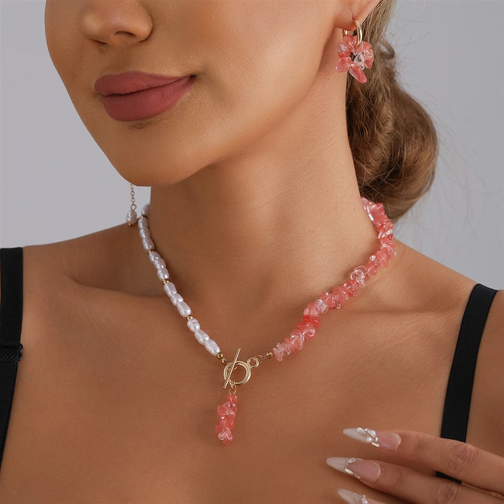 Fashion Sweet Beads Elegant Necklaces for Girls Trendy Graceful Jewelry Suits Sets for Women Ladies Accessories Chinese Supplier