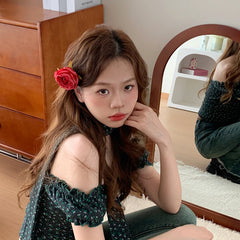 Fashionable Chic Hair Clips for Women Sweet Flower & Alligator Hair Accessories Elegant Alloy & Fabric for Girls & Ladies