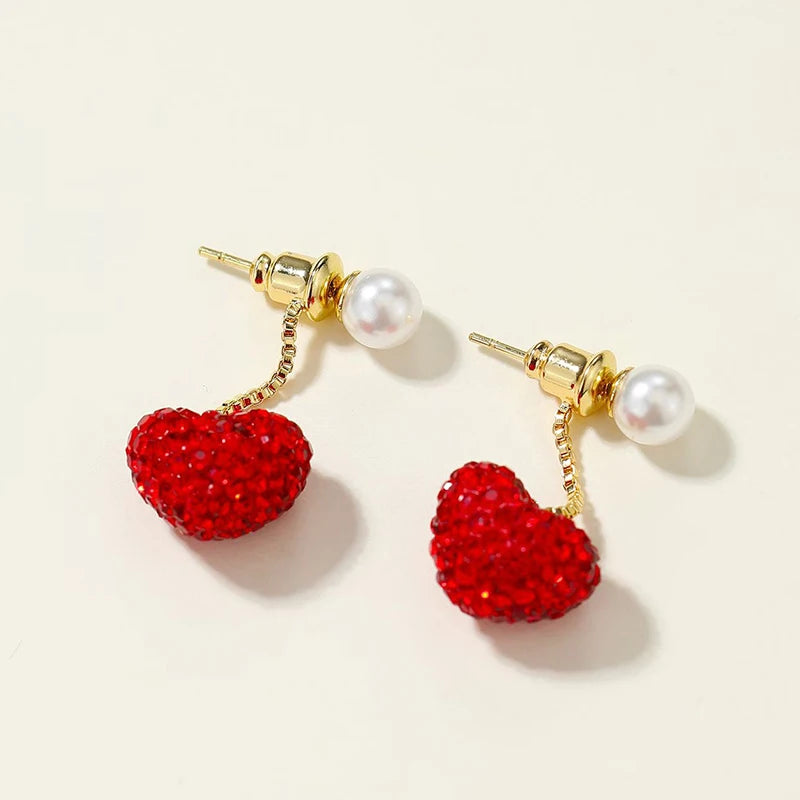 Luxury Glamorous Glitter Butterfly Fruits Cherry Stud Earrings for Girls Sweet Flower Floral Jewelry for Women Lady Accessories