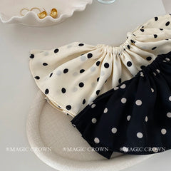 Women Solid Color Dots Large High Elastic Scrunchies Elegant Simple Lightweight Thick Thin Hair Ties Accessories for Women Daily