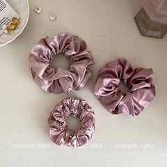 Women Minimalistic Solid Color Pink Large High Elastic Scrunchies Sweet Fashion ELegant in Stock Hair Ties Accessories for Daily