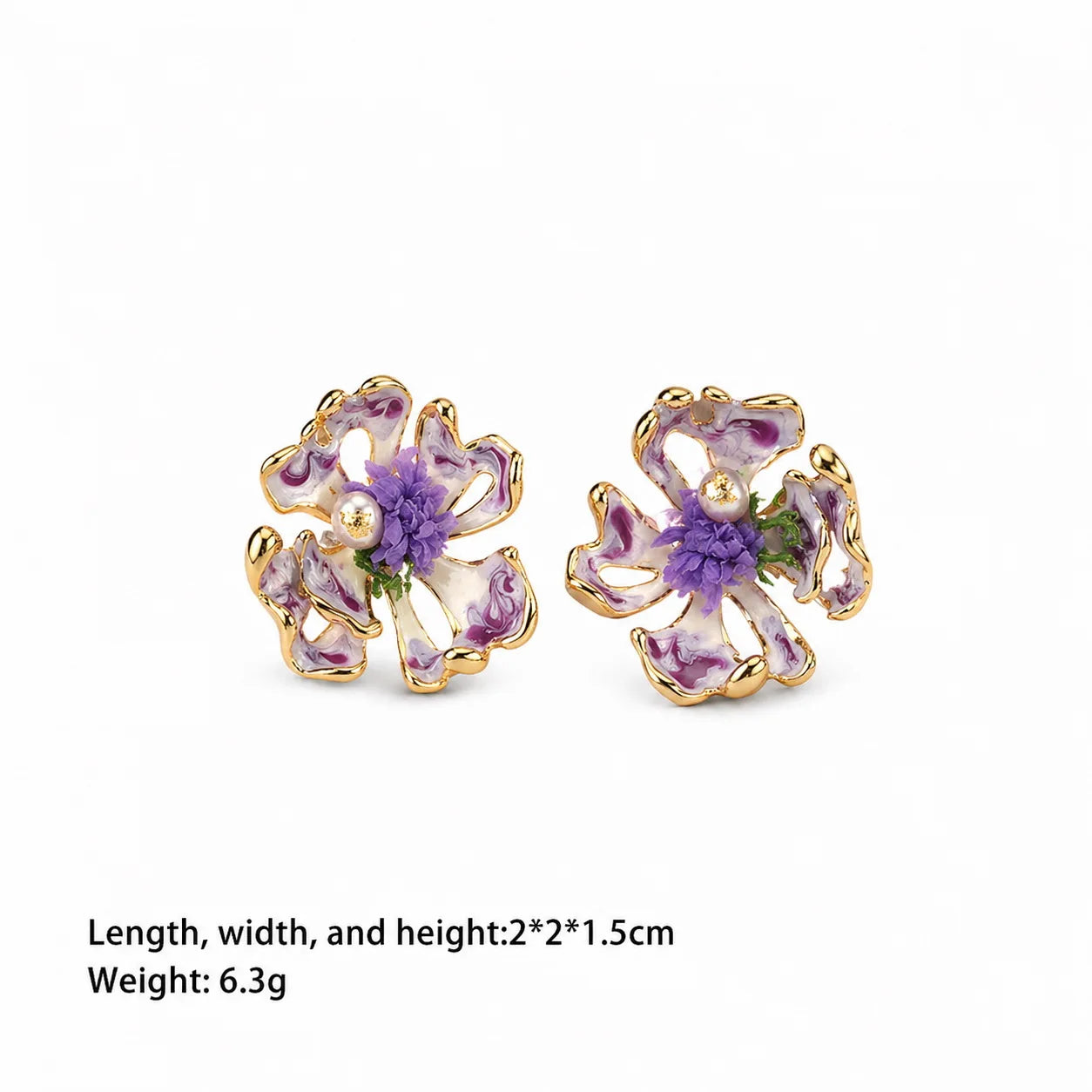 Fashion Flower S925 Silver Freshwater Pearl Stud Earrings for Girls 18K Gold Plated Jewelry for Women Ladies Wholesale Bulk