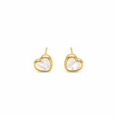 Fashion 18K Gold Plated Heart Shaped S925 Silver Stud Earrings for Girls Sweet Jewelry for Women Ladies Wholesale China Supplier