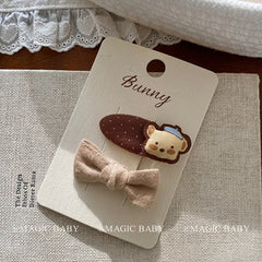 Cute Animals Bear Heart Shaped Hair Clips for Baby Girls Kawaii Fashion Snap Clips for Kids Children Hair Accessories in Stock