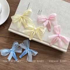 Fashion Sweet Solid Color Bowknot Hair Clips for Baby Girls Heart Shaped Cute Snap Clips for Kids Children Hair Accessories