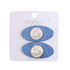 Minimalistic Flower Bowknot Hair Clip Simple Denim Heart Shaped Hair Accessory for Girls Women Alloy Fabric Material for Parties
