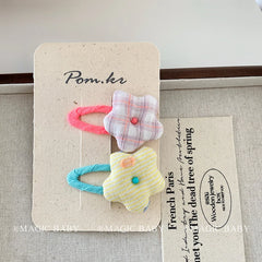 Kids Candy Color Star Small Snap Clips Hair Ties Sweet Cute Fashion Wholesale Hairpins Scrunchies Accessories for Children Daily