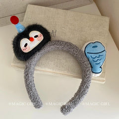 Cute Fluffy Penguin Head Band Kawaii Stylish Hair Accessory for Women and Girls Fashion Accessory