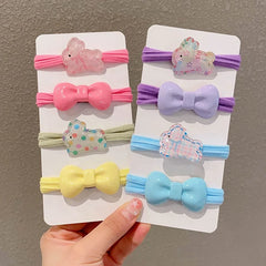 Cute Sweet Animals Bowknot Scrunchies Kawaii Classic Hair Ties for Baby Girls Kids and Teens Hair Accessories Stock