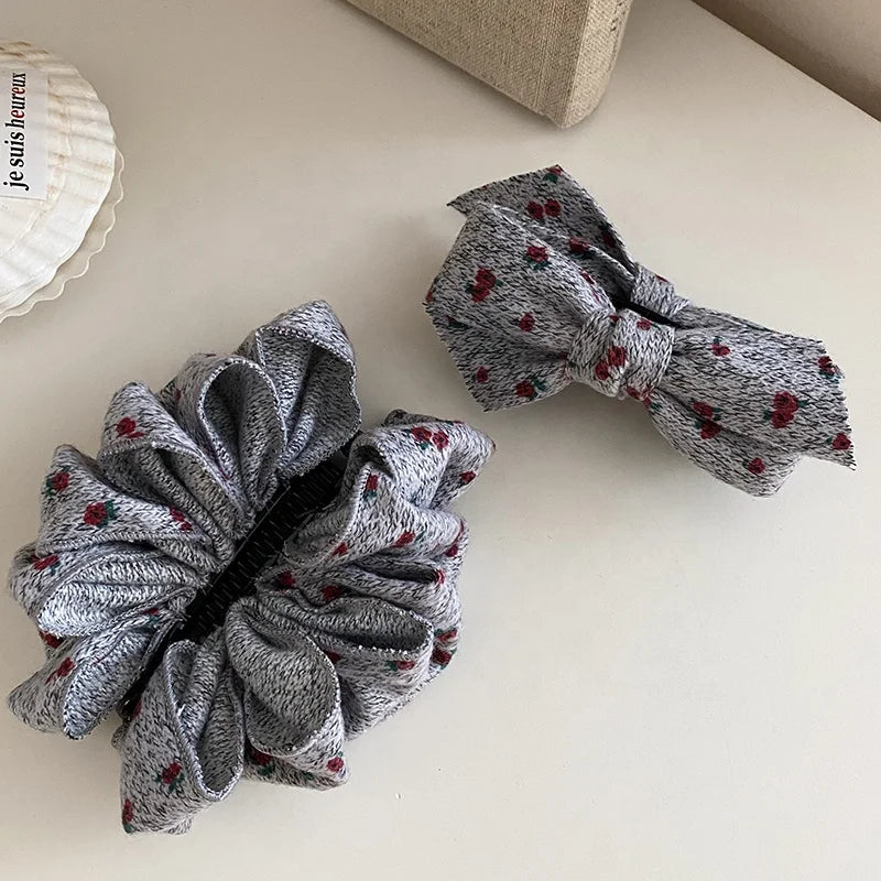 Women Blue Dots Hot Sale Winter Autumn Hair Clips Fashion Elegant High Quality in Store Banana Clips Accessories for Daily Use