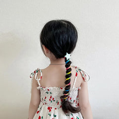 Kids Candy Color Star Telephone Wire Hair Ties Fashion Chic Sweet Cute in Stock Scrunchies Accessories for Children Daily Causal