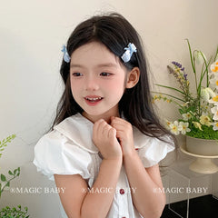 Girls Sweet Cute Fabric Hairpins Accessory Flower Button Bowknot Dots Small Alligator Clips for Daily Wear Parties Wholesale