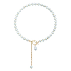Fashion Elegant French Style Imitation Pearl Necklaces for Girls Sweet Glamorous Charms Jewelry for Women Ladies Accessories