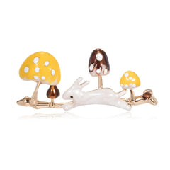 Fashion Sweet Mushroom Animals Trendy Brooches for Girls Stylish Glamorous Charms Pins Jewelry for Women Ladies Accessories
