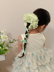 Kids Solid Color Ribbon Adjustable Medium Scrunchies Ponytail Holder Fashion Elegant in Stock Hair Ties Accessories for Children