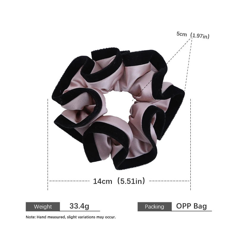 Fashion Lustrous Trendy Flowers Scrunchies for Girls Satin Luxurious Hair Ties Elegant for Women Ladies Hair Accessories Chic