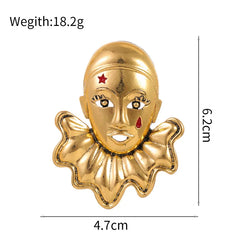 Fashion Trendy Alloy Mental Masks Brooches for Girls Elegant Charms Glamorous New Design Pins Jewelry for Women Ladies Accessory
