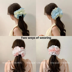 2025 Summer Hot Sale Color-blocked Flower Hair Tie for Girls Stylish Fabric Durable Scrunchies for Women Ladies Hair Accessories