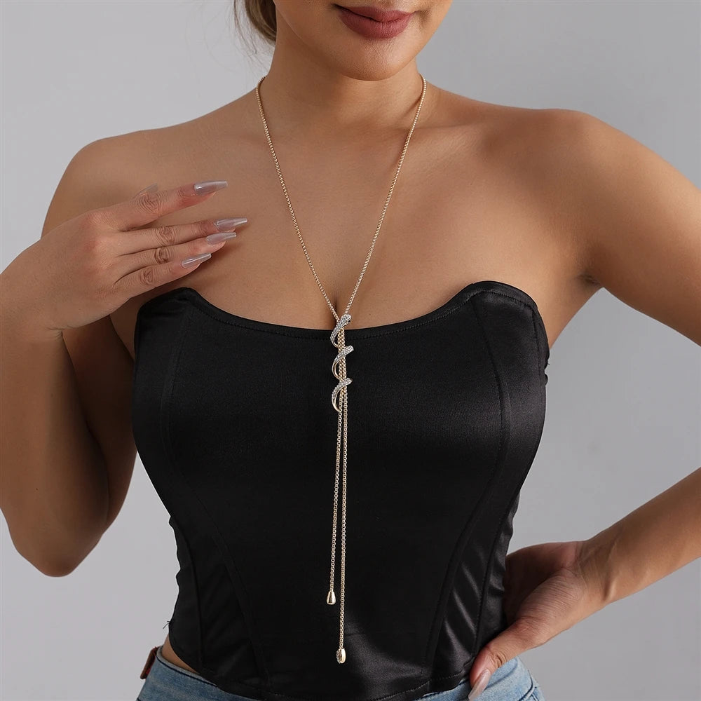 Fashion Simple Sweater Chain Necklaces for Girls Minimalistic Trendy Stylish Jewellry for Women Ladies Accessories Wholesale