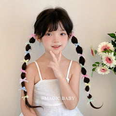 Mini Cute Simple Solid Candy Color Scrunchies Sweet Minimalistic Fashion Hair Ties for Baby Girls Kids Children Hair Accessories