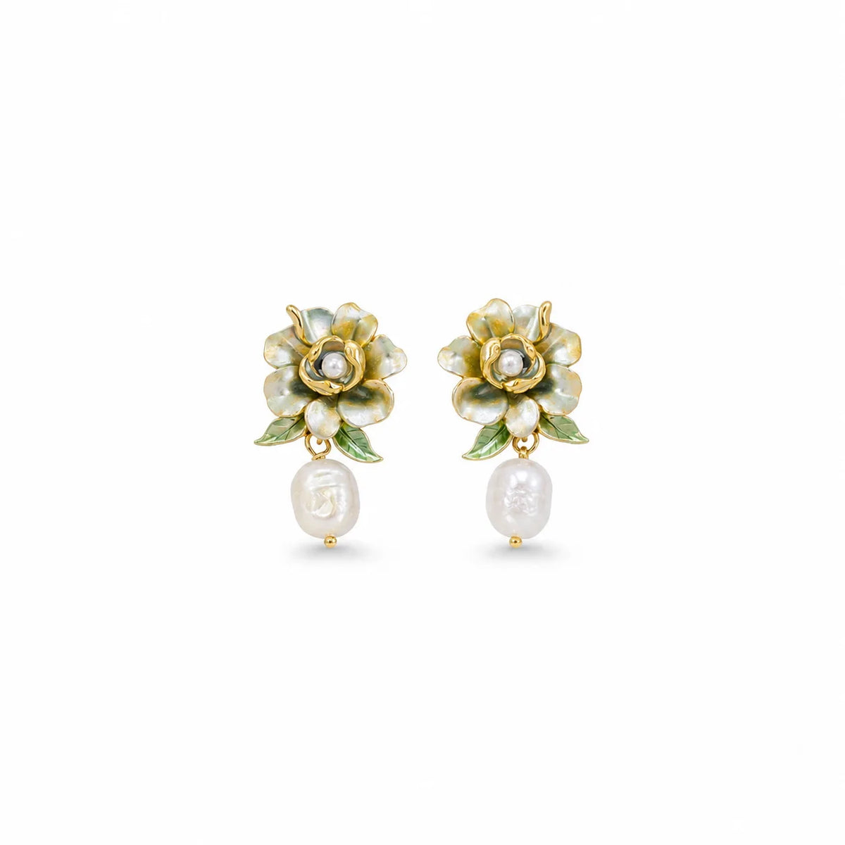 Women Flower 0.03cm Imitation Pearl Necklace Freshwater Pearl Pendant 18k Gold-plated S925 Silver Zircon in Stock Daily Earring