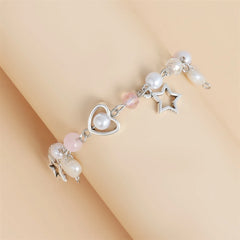 Fashion Sweet Star Imitation Pearl Bracelets for Girls Glamorous Kawaii Cute Refined Jewelry for Women Ladies Accessories