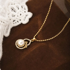 Women Copper Zircon Shell Beads Necklace Fashion Elegant Factory Price Low MOQ in Stock Jewelry for Female Daily Causal Party