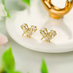 Women Butterfly Bow Flower Shape Small Mini Stud Earring Fashion Elegant Graceful High Quality Bulk Jewelry Accessory for Daily