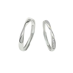 Mobius Strip Couple Rings A Pair of Copper Silver-Plated Fashionable and Trendy Female Male Ring for Gift Accessories Wholesale