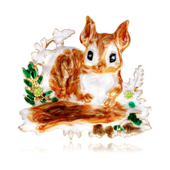 Fashion Squirrel Sweet Animals Cute Brooches for Girls Trendy Glamorous Pins Jewelry for Women Ladies Accessories Wholesale