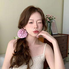 Brand New Women's Hair Accessories Solid Color Flower Scrunchies Simple Chic Vintage Style Hair Ties for Ladies Elegant Fashion
