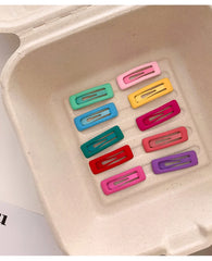 Sweet Cute Solid Color Heart Shaped Hair Clips for Baby Girls Simple Minimalistic Snap Clips for Kids Children Hair Accessories