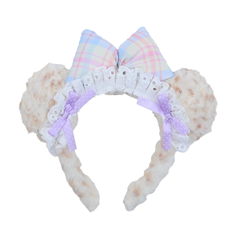 Fashion Cute Bowknot Fluffy Hair Bands for Kids Kawaii Elegant Lace Head Band for Kids Children Hair Accessories in Stock Chic