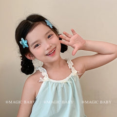 Minimalistic Glitter Star Hair Clips for Baby Girls Solid Color Snap Hair Accessories for Kids Made of Durable Alloy