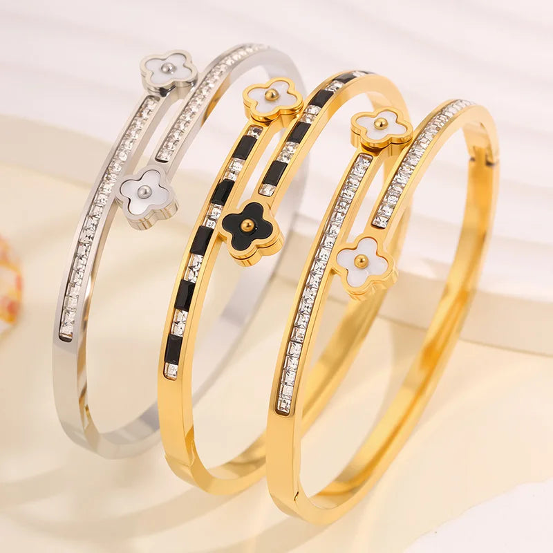 Fashionable Elegant Flowers Bracelets Modern Classic Vintage Trendy Bangles Jewelry for Women Ladies Accessories Wholesale