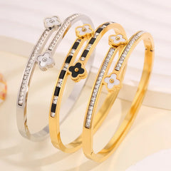 Fashionable Elegant Flowers Bracelets Modern Classic Vintage Trendy Bangles Jewelry for Women Ladies Accessories Wholesale