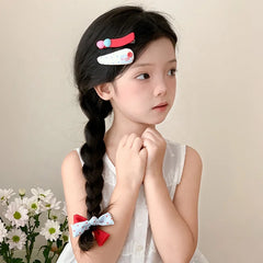 Cute Sweet Polka Dot Button Bowknot Hair Clips for Baby Girls Elegant Fashion Trendy Snap Clips for Kids Child Hair Accessories