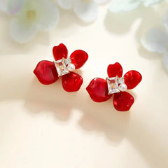 Fashion Solid Color Chinese Style Vintage Retro Stud Earrings for Girls Sweet Elegant Jewelry for Women Ladies Accessories