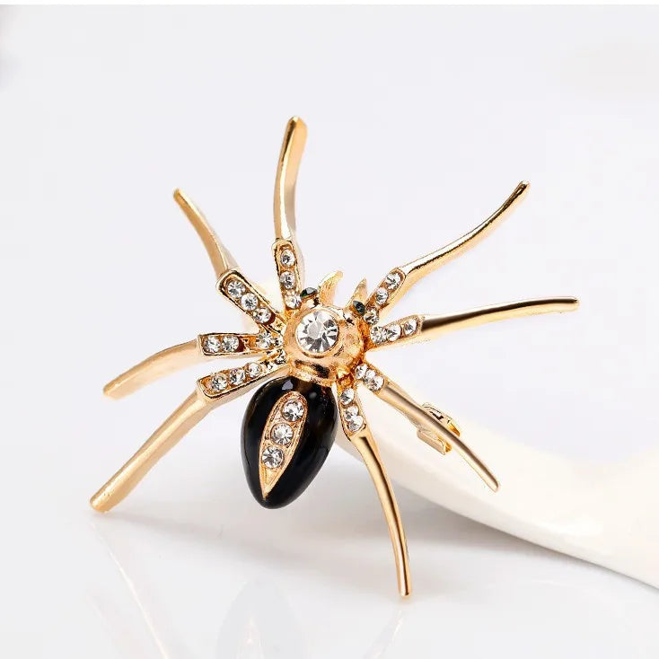 Fashion Glitter Spider Luxury Sparkle Brooches for Girls Stylish Pins Jewelry for Women Ladies Accessories Wholesale Hot Sale