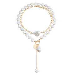 Fashion Baroque Imitation Pearl Elegant Necklaces for Girls Sweet Trendy Stylish Vintage Jewelry for Women Ladies Accessories