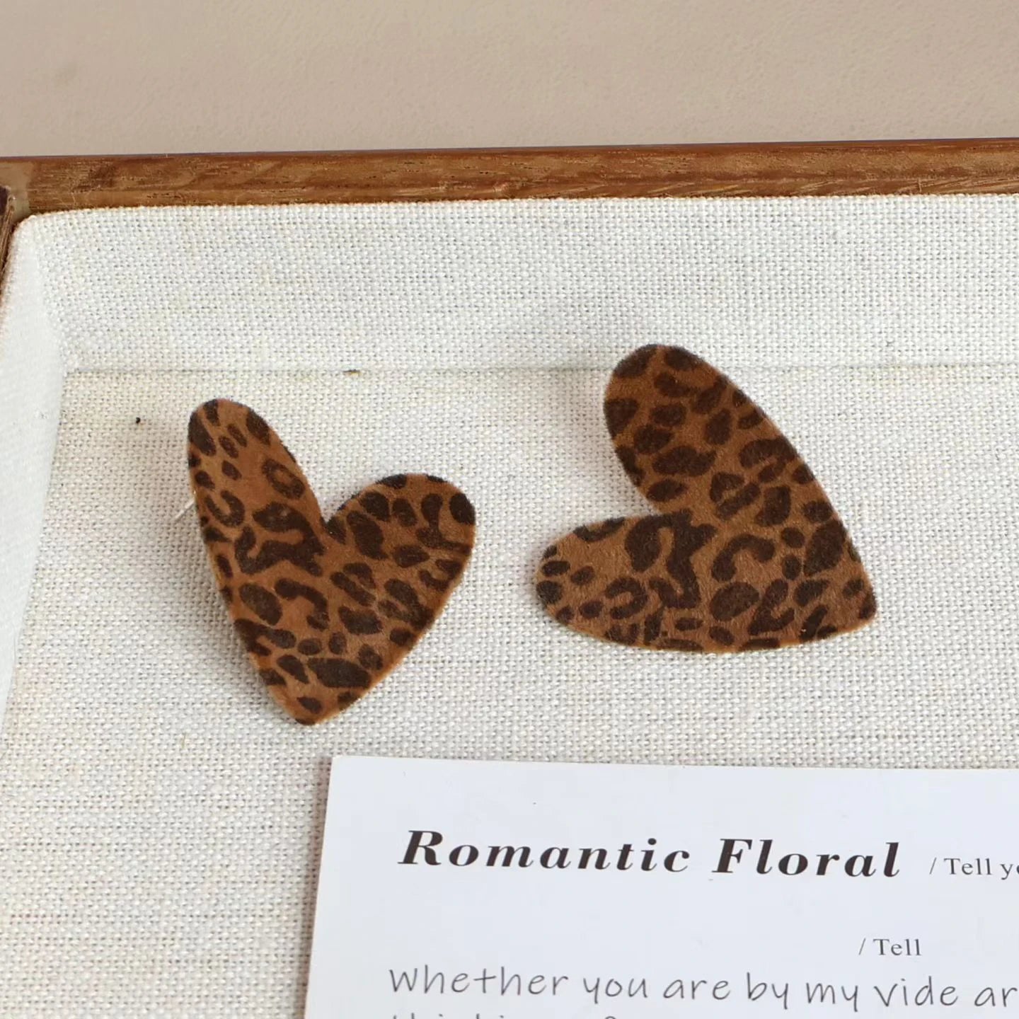 Ladies Heart Shape Leopard Print Mini Stud Earring Fashion Elegant Chic Wholesale Jewelry Accessories for Women Office Holiday