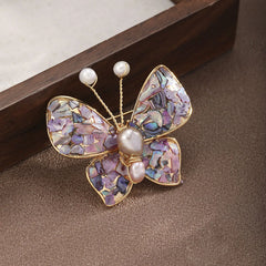 Fashion Abalone Shell Purple Butterfly Brooches for Girls Sweet Elegant Jewelry for Women Ladies China Factory Wholesale Bulk