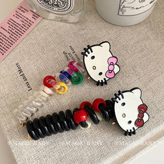 Cartoon Kitty Cat Puppy Cute Telephone Wire Hair Ties for Baby Girls Fashion Scrunchies for Kids Children Hair Accessories