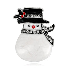 Fashion Simple Rhinestone Glitter Snowman Sweet Brooches for Girls Trendy Minimaliatic Pins Jewelry for Women Ladies Accessories