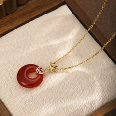 Fashion Red Agate Vintage Pendent Necklaces for Girls Simple Jewelry for Women Ladies Wholesale China Manufacturer Low MOQ
