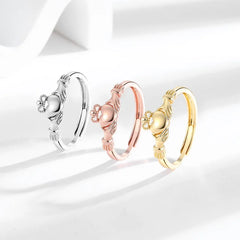 Magic Crown Women's Heart-shaped Crown Rings Niche Design Light Luxury European American Style Hot Sale Fashion Accessories Bulk