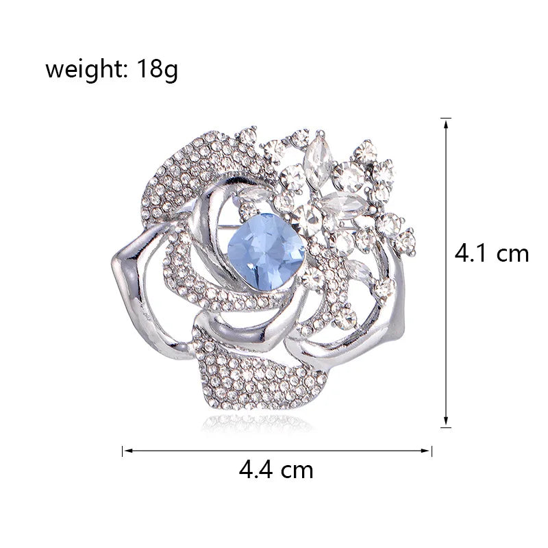 Fashion Elegant French Style Glitter Rhinestone Brooches for Girls Sweet Pins Jewelry for Women Ladies Accessories Wholesale