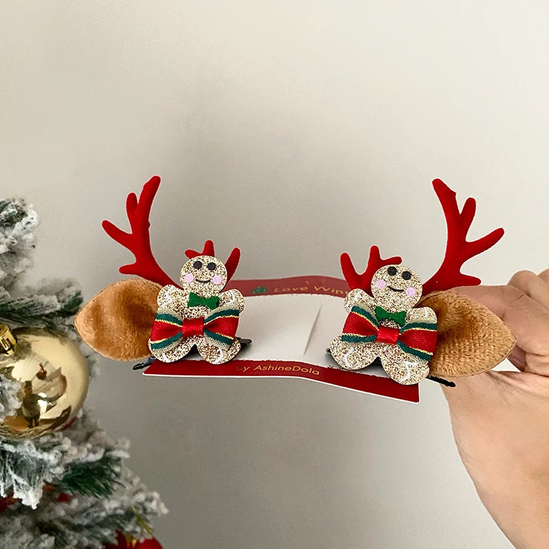 2025 Christmas Deer Classic Hair Clips for Baby Girls Cute Sweet Fashion Alligators for Kids Children Hair Accessories in Stock